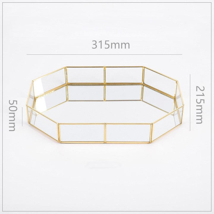 Rynx Gold Lining Polygon Mirror Shelf