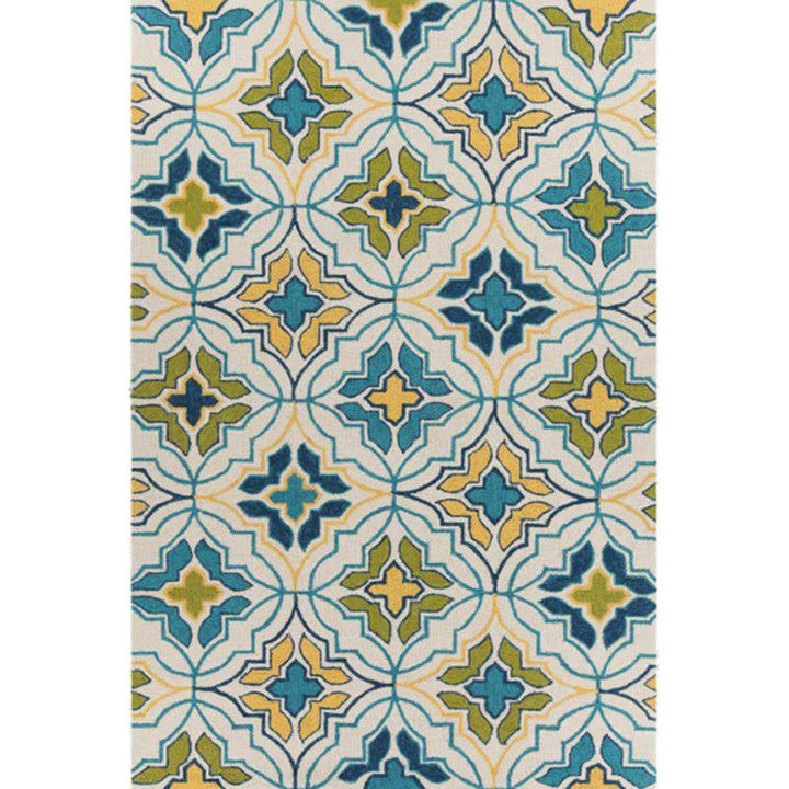 Lisslune | Ivorakariert Moroccan Carpet Polyester Geometric Floral Cross Print Rug Non-Slip Rug for Home Decor