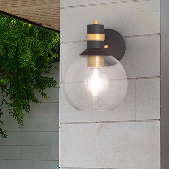 Lisslune | Clear Glass Black Wall Lamp Lighting Cylinder/Half Circle/Rectangle 1-Light Industrial Light Fixture, 6"/8" Wide
