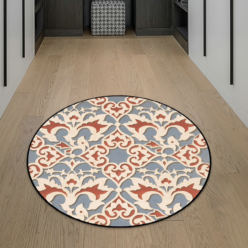 Lisslune | Light Blue Americana Rug Polyester Southwestern Pattern Rug Non-slip Back Rug for Bedroom
