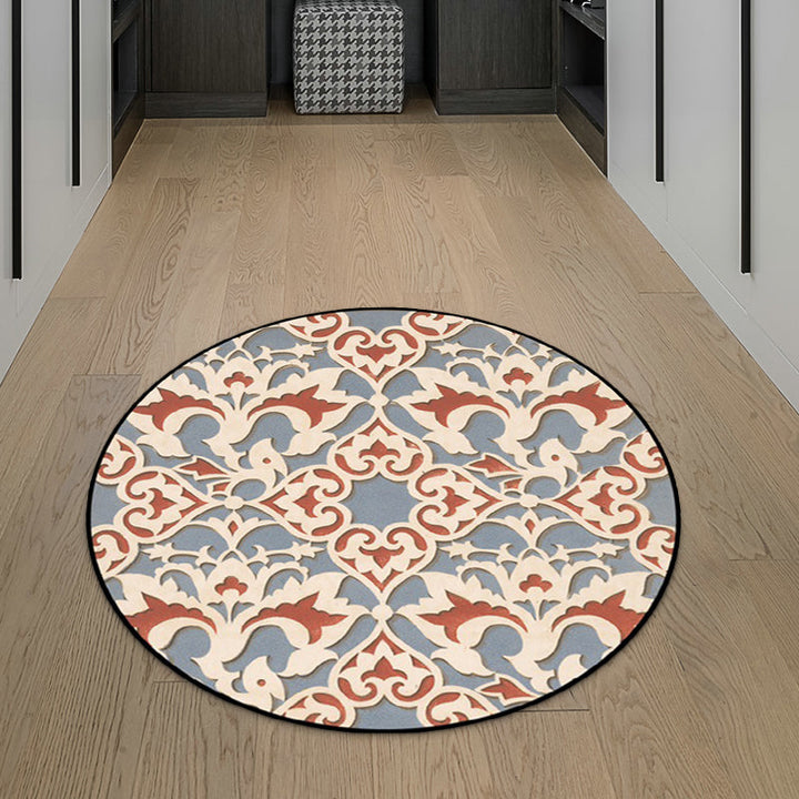 Lisslune | Light Blue Americana Rug Polyester Southwestern Pattern Rug Non-slip Back Rug for Bedroom