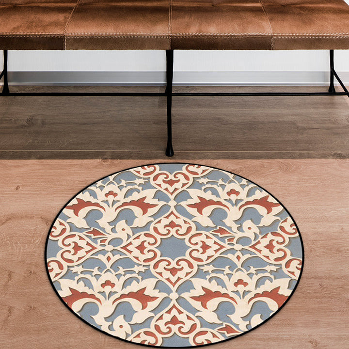 Lisslune | Light Blue Americana Rug Polyester Southwestern Pattern Rug Non-slip Back Rug for Bedroom