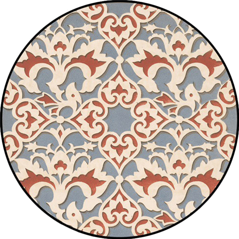 Lisslune | Light Blue Americana Rug Polyester Southwestern Pattern Rug Non-slip Back Rug for Bedroom