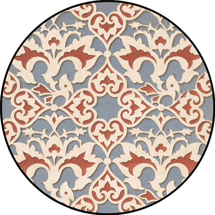 Lisslune | Light Blue Americana Rug Polyester Southwestern Pattern Rug Non-slip Back Rug for Bedroom