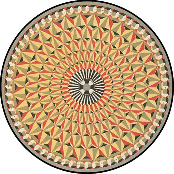 Lisslune | Moroccan floral geometric rug yellow polyester rug non-slip backing area rug for bedroom