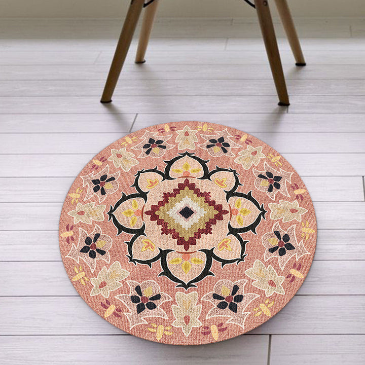 Lisslune | Pink Americana Rug Synthetic Tribal Rug Non-Slip Backing Rug for Living Space