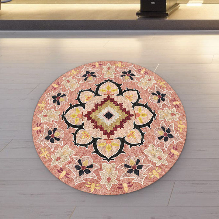 Lisslune | Pink Americana Rug Synthetic Tribal Rug Non-Slip Backing Rug for Living Space