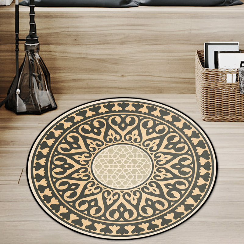 Lisslune | Americana Southwestern Rug Black and Yellow Polyester Rug Non-Slip Back Rug for Bedroom