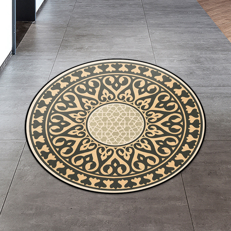 Lisslune | Americana Southwestern Rug Black and Yellow Polyester Rug Non-Slip Back Rug for Bedroom