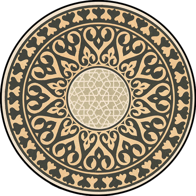 Lisslune | Americana Southwestern Rug Black and Yellow Polyester Rug Non-Slip Back Rug for Bedroom