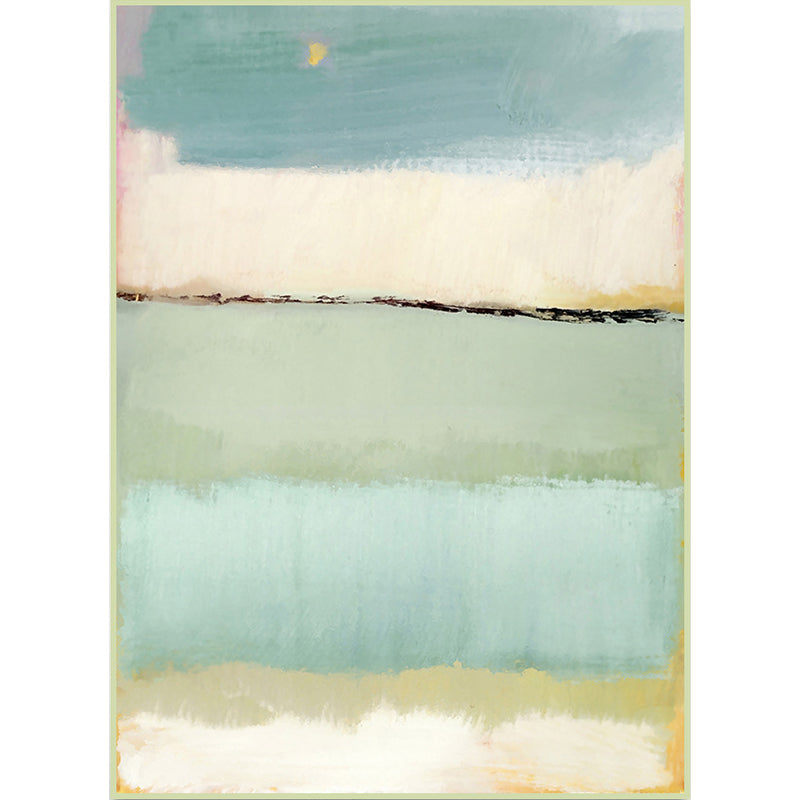 Lisslune | Teal Bedroom Carpet Modern Abstract Color Block Pattern Rug Polyester Washable Rug