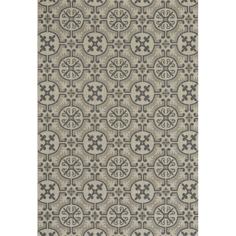 Lisslune | Moroccan Circle Pattern Rug in Brown Polyester Floor Mat Anti-Slip Area Rug for Home Decor