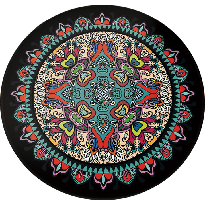Lisslune | Tribal Southwestern Carpet Blue and Black Polyester Rug Non-Slip Back Rug for Bedroom