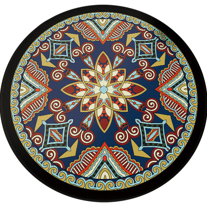 Lisslune | Blue and Black Americana Rug Polyester Southwestern Rug non-slip backing Rug for Bedroom