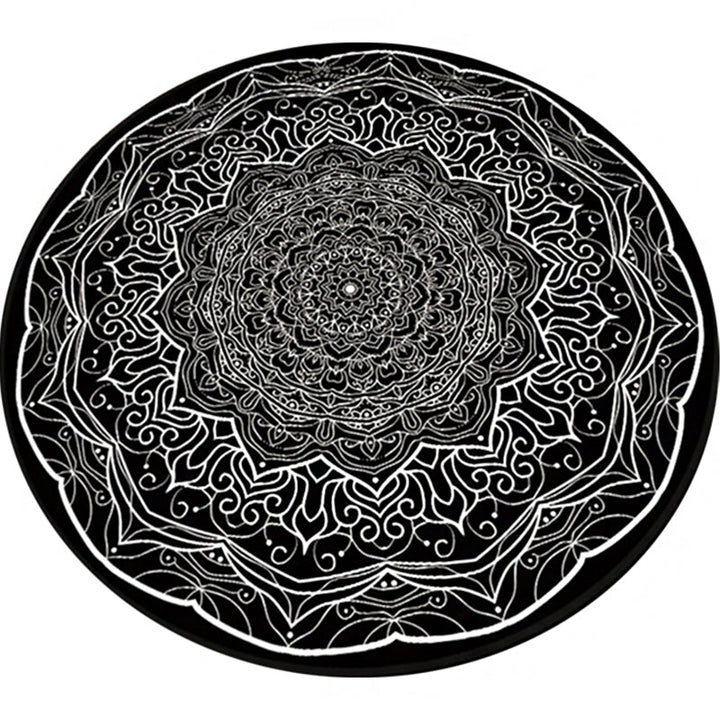 Lisslune | American Southwestern Carpet Black and White Polyester Carpet Washable Area Rug for Living Room