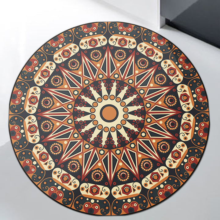 Lisslune | Moroccan Flower Carpet White and Red Polyester Carpet Non-Slip Backing Machine Washable Carpet for Bedroom