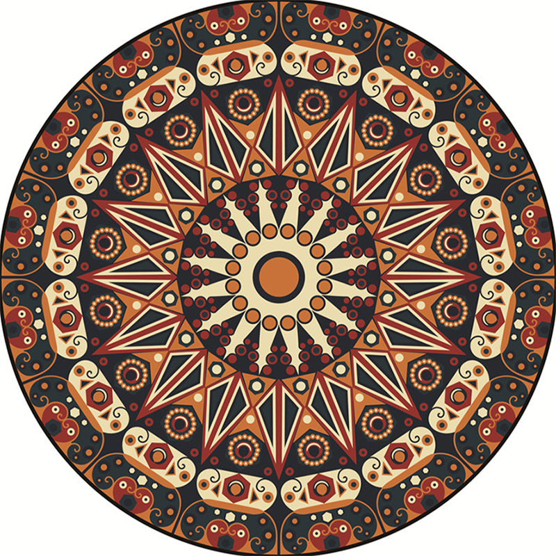 Lisslune | Moroccan Flower Carpet White and Red Polyester Carpet Non-Slip Backing Machine Washable Carpet for Bedroom