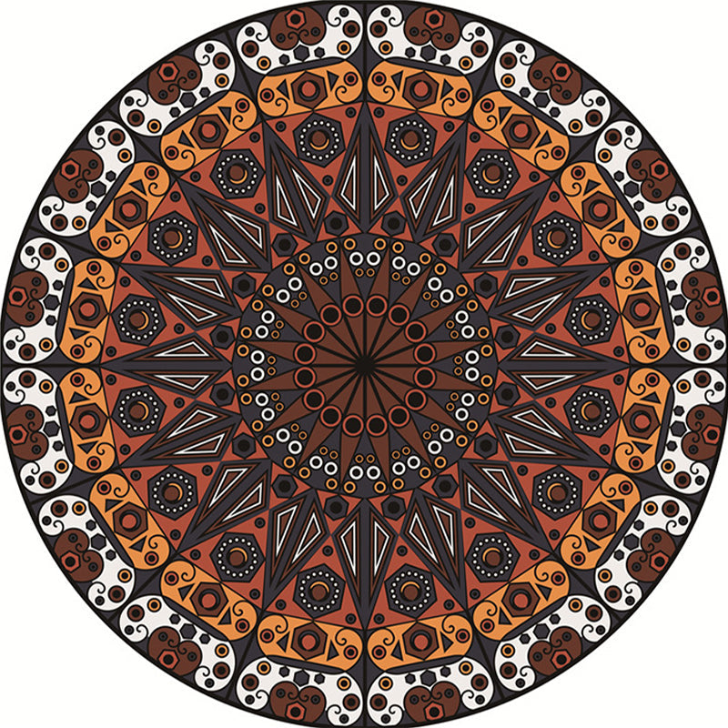 Lisslune | Moroccan Flower Carpet White and Red Polyester Carpet Non-Slip Backing Machine Washable Carpet for Bedroom