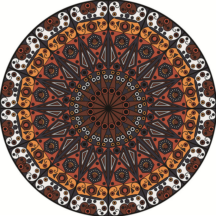 Lisslune | Moroccan Flower Carpet White and Red Polyester Carpet Non-Slip Backing Machine Washable Carpet for Bedroom