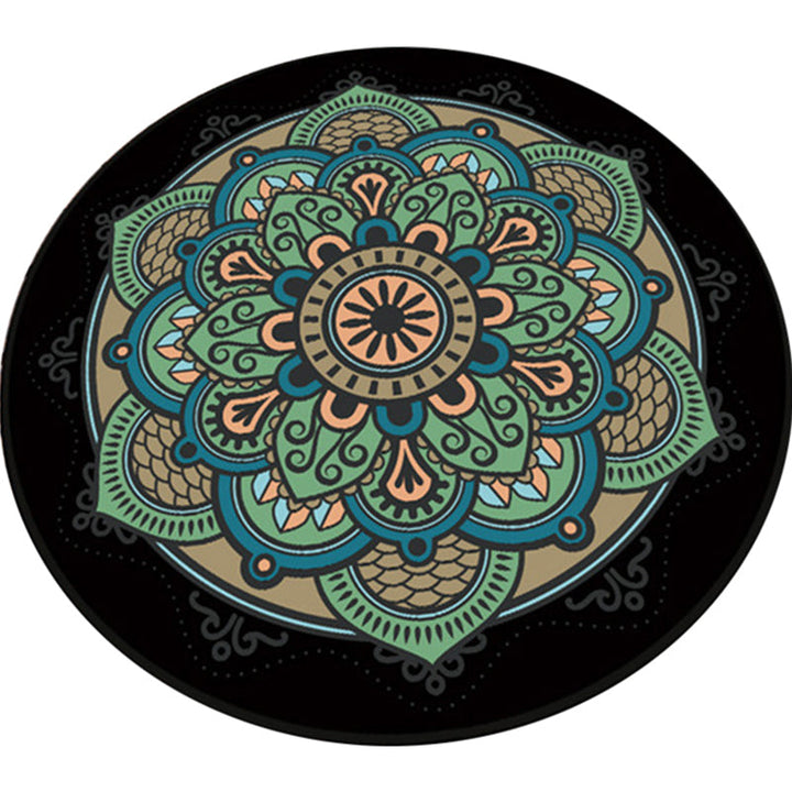 Lisslune | Retro green Southwest rug polyester tribal area rug washable rug for bedroom