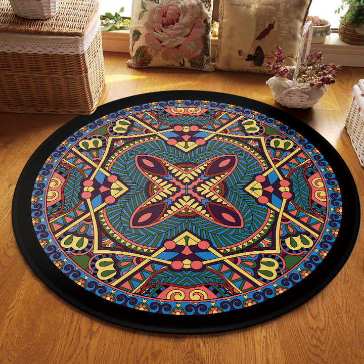 Lisslune | Southwest Tribal Carpet Red and Black Polyester Rug with Non-Slip Back Area Rug for Bedroom