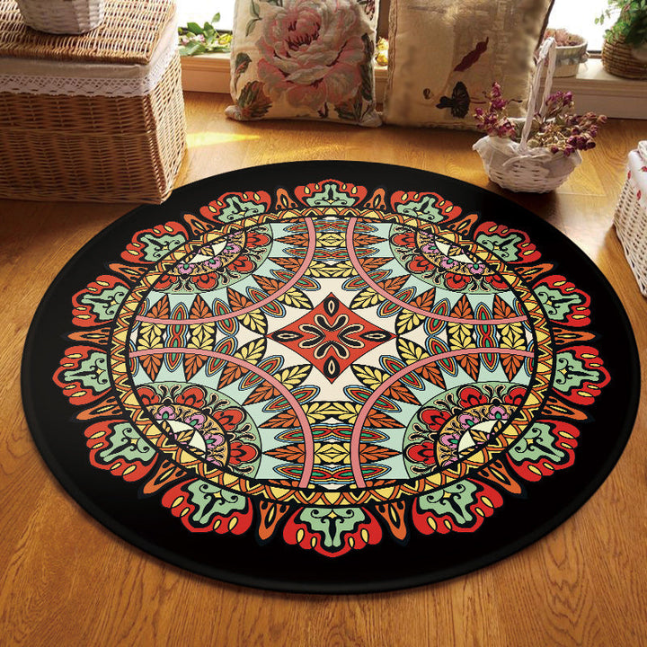 Lisslune | Southwest Tribal Carpet Red and Black Polyester Rug with Non-Slip Back Area Rug for Bedroom