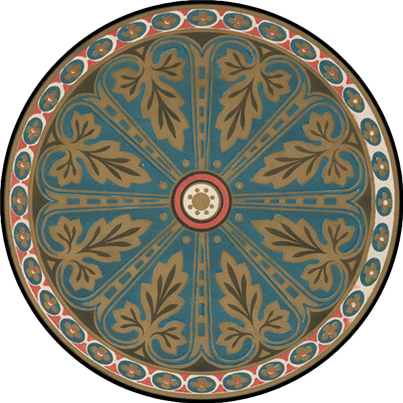 Lisslune | Blue Americana Rug Polyester Southwestern Leaf Rug with Non-Slip Back for the Bedroom