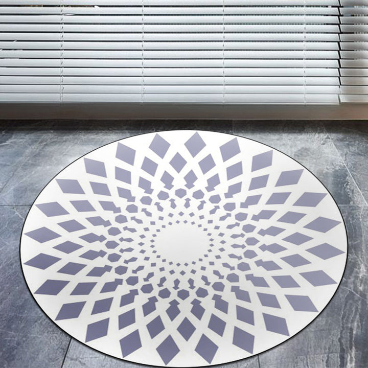 Lisslune | Moroccan floral geometric rug black and white polyester rug non-slip backing area rug for bedroom