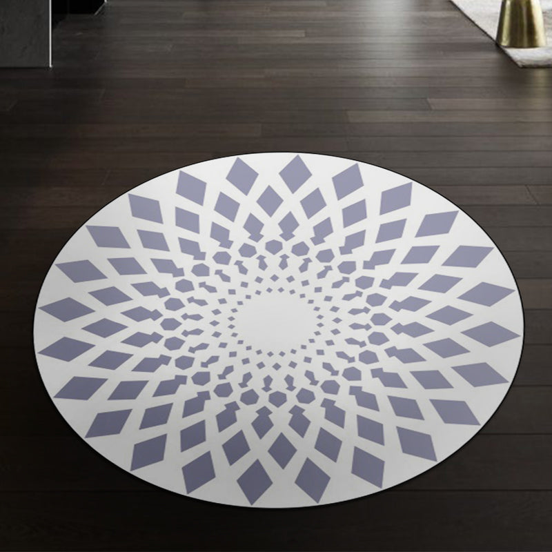 Lisslune | Moroccan floral geometric rug black and white polyester rug non-slip backing area rug for bedroom