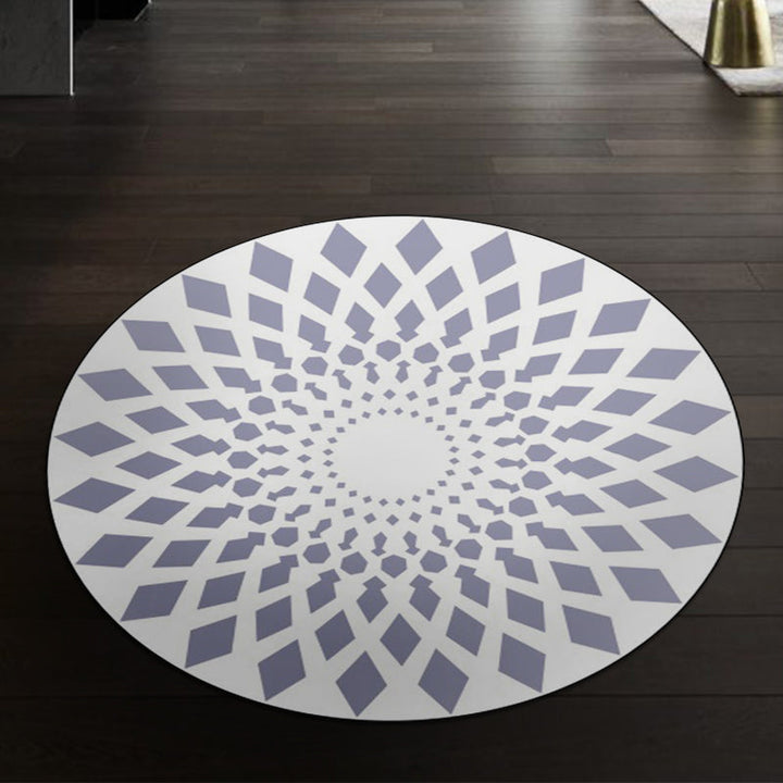 Lisslune | Moroccan floral geometric rug black and white polyester rug non-slip backing area rug for bedroom