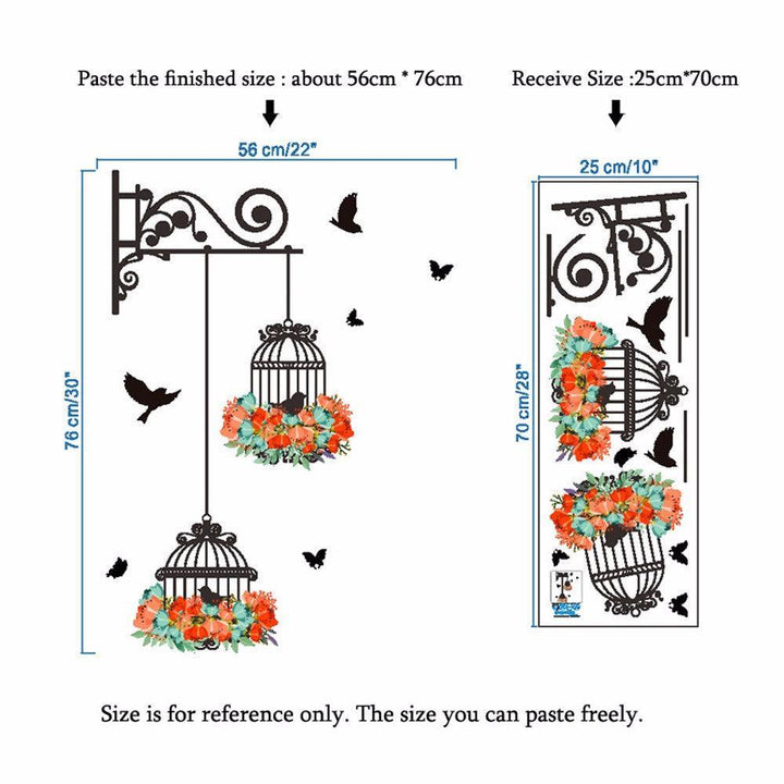 Lisslune | Lively Birdcage Wall Decoration with Charming Floral Window Pattern