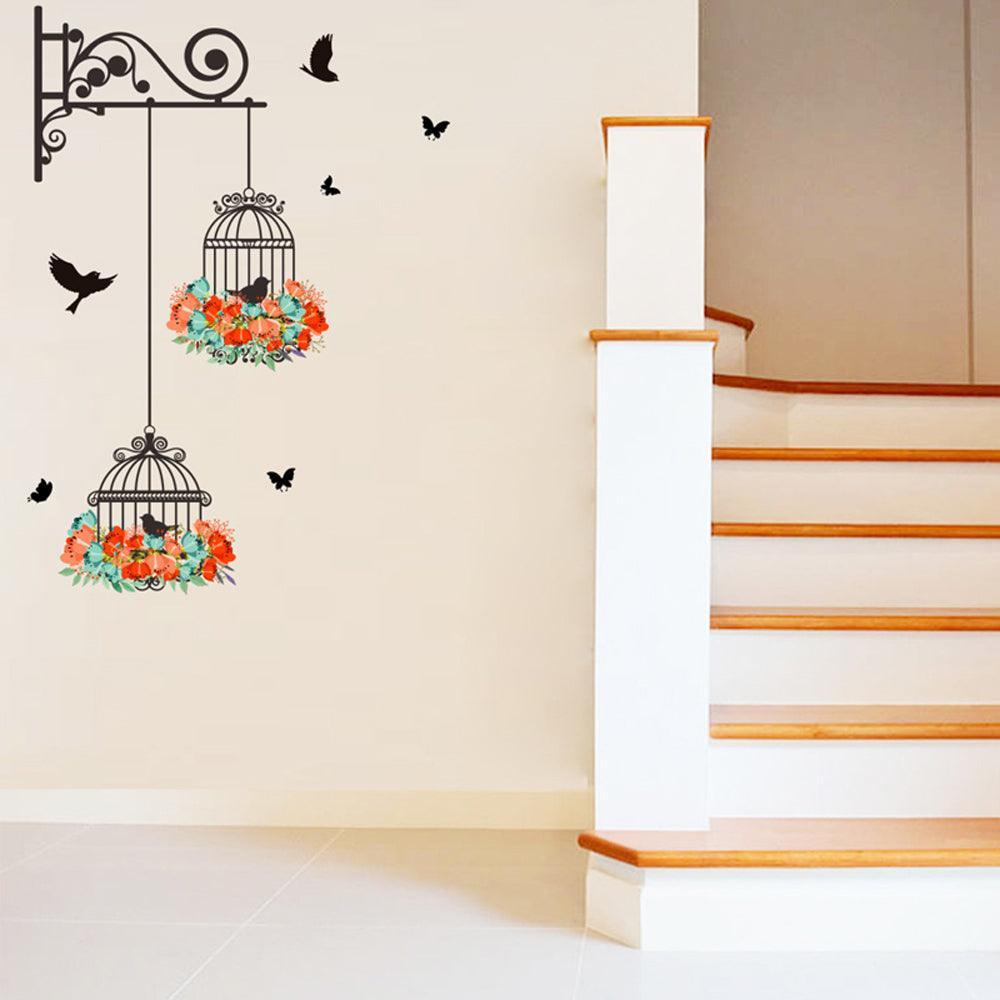 Lisslune | Lively Birdcage Wall Decoration with Charming Floral Window Pattern