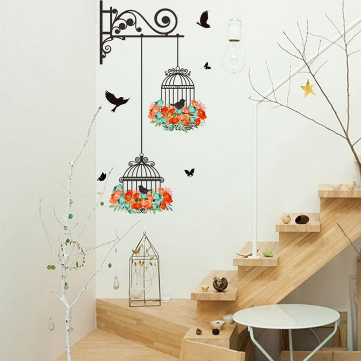 Lisslune | Lively Birdcage Wall Decoration with Charming Floral Window Pattern