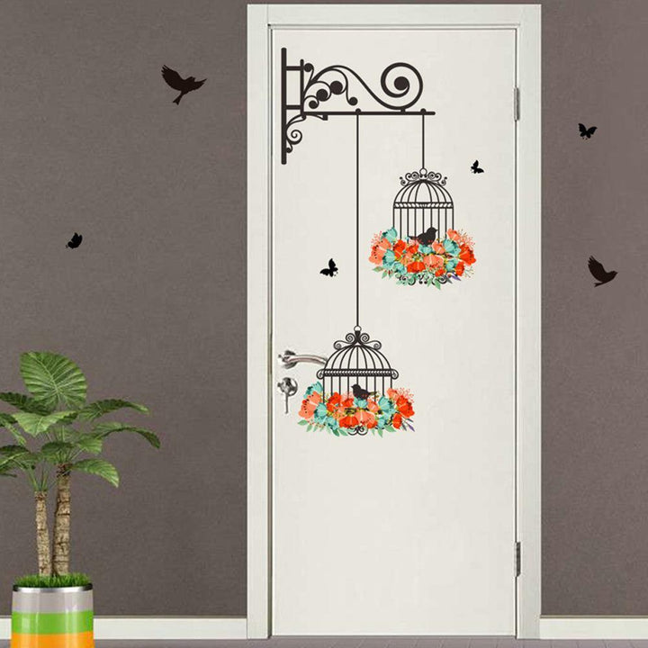 Lisslune | Lively Birdcage Wall Decoration with Charming Floral Window Pattern