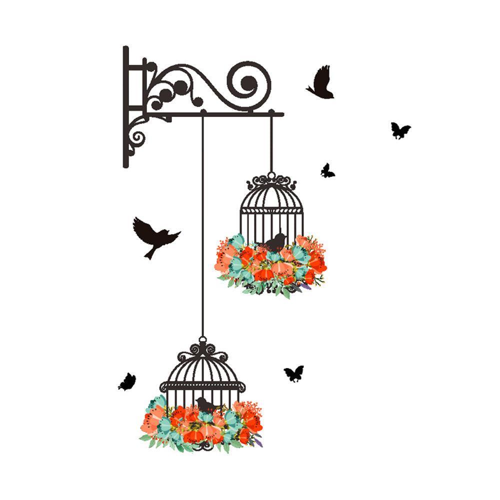 Lisslune | Lively Birdcage Wall Decoration with Charming Floral Window Pattern