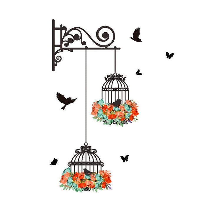 Lisslune | Lively Birdcage Wall Decoration with Charming Floral Window Pattern