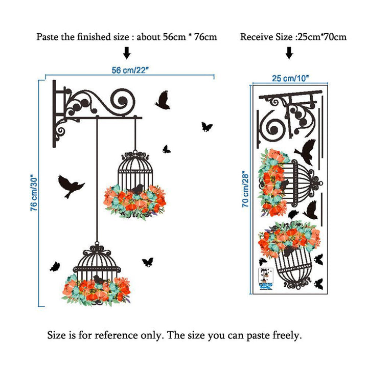 Lisslune | Lively Birdcage Wall Decoration with Charming Floral Window Pattern