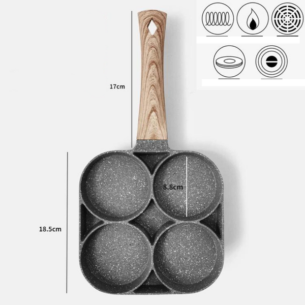 Lisslune | QuickCook - Frying pan with more sections and transparent handle