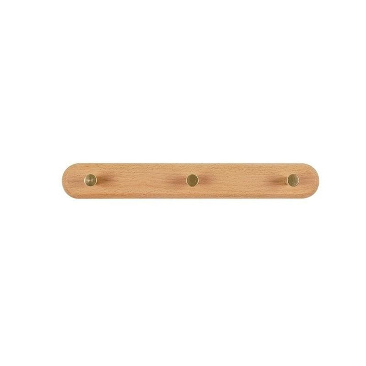 Lisslune | WandHout – Minimalistic wooden wall coat rack with brass hooks