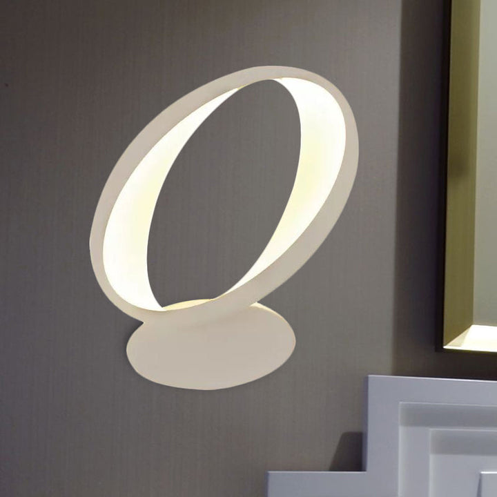 Skørter | Oval Shaped Dining Room Wall Lamp Acrylic Modern Style White Wall Lamp in White/Warm