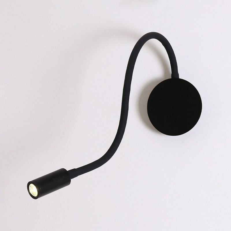 Skørter | Adjustable Cylinder Reading Wall Light Contemporary Silicone and Metal LED Black/White Wall Lamp