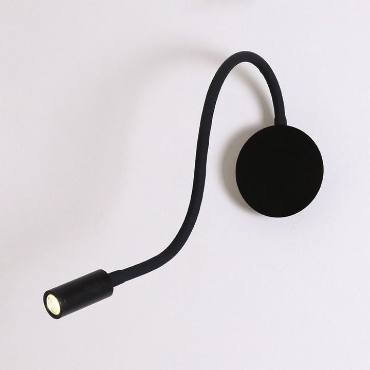 Skørter | Adjustable Cylinder Reading Wall Light Contemporary Silicone and Metal LED Black/White Wall Lamp