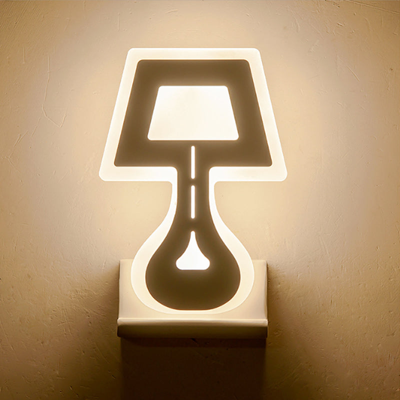 Lisslune | Modern LED Wall Lamp with Acrylic Shade Black/White Desk Lamp Shapes Wall Lighting in Warm/White Light