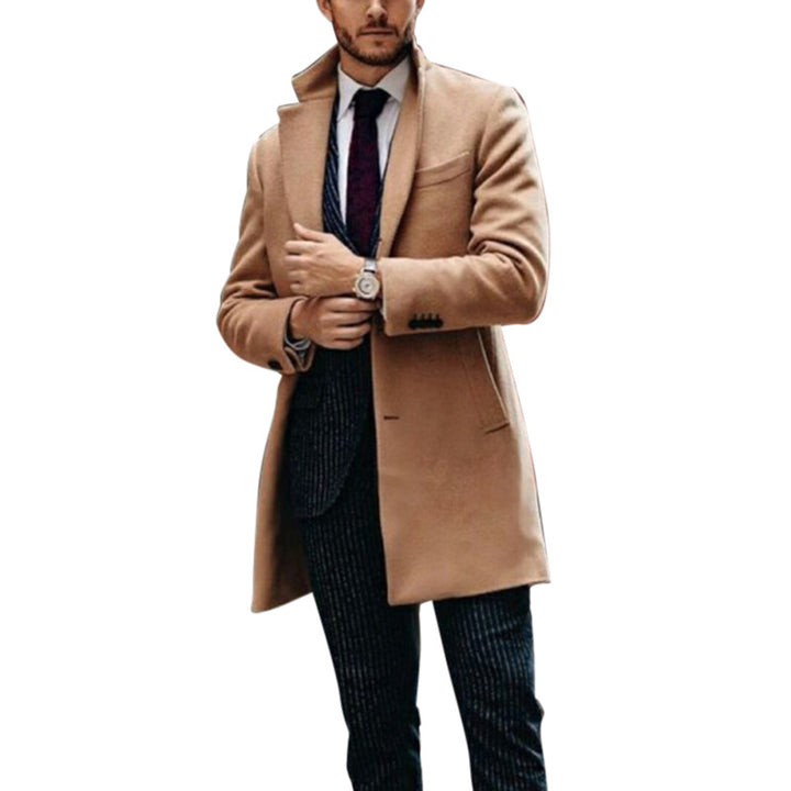 Men's elegant wool coat with stylish lapels and practical side pockets Lisslune