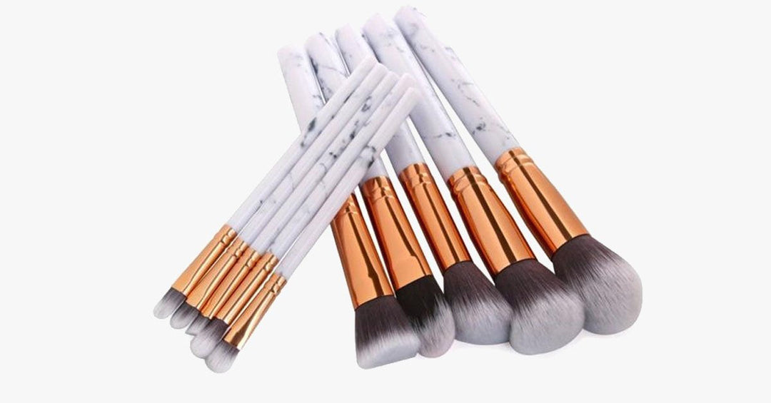 Lisslune | Chic Brush Set with Marble Handle - Versatile Luxuriously Looking Brushes
