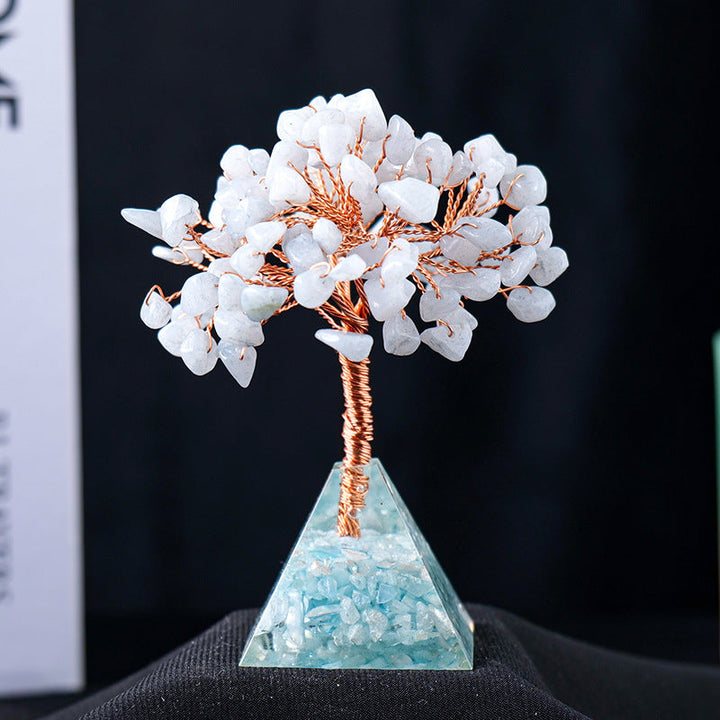 Lisslune | Natural Stone Gravel Pyramid Base Feng Shui Tree