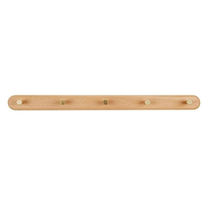 Lisslune | WandHout – Minimalistic wooden wall coat rack with brass hooks