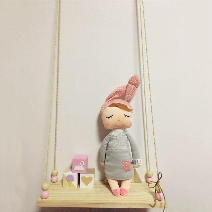 Lisslune | Nordic inspired wooden bead swing shelf organizer for children's room