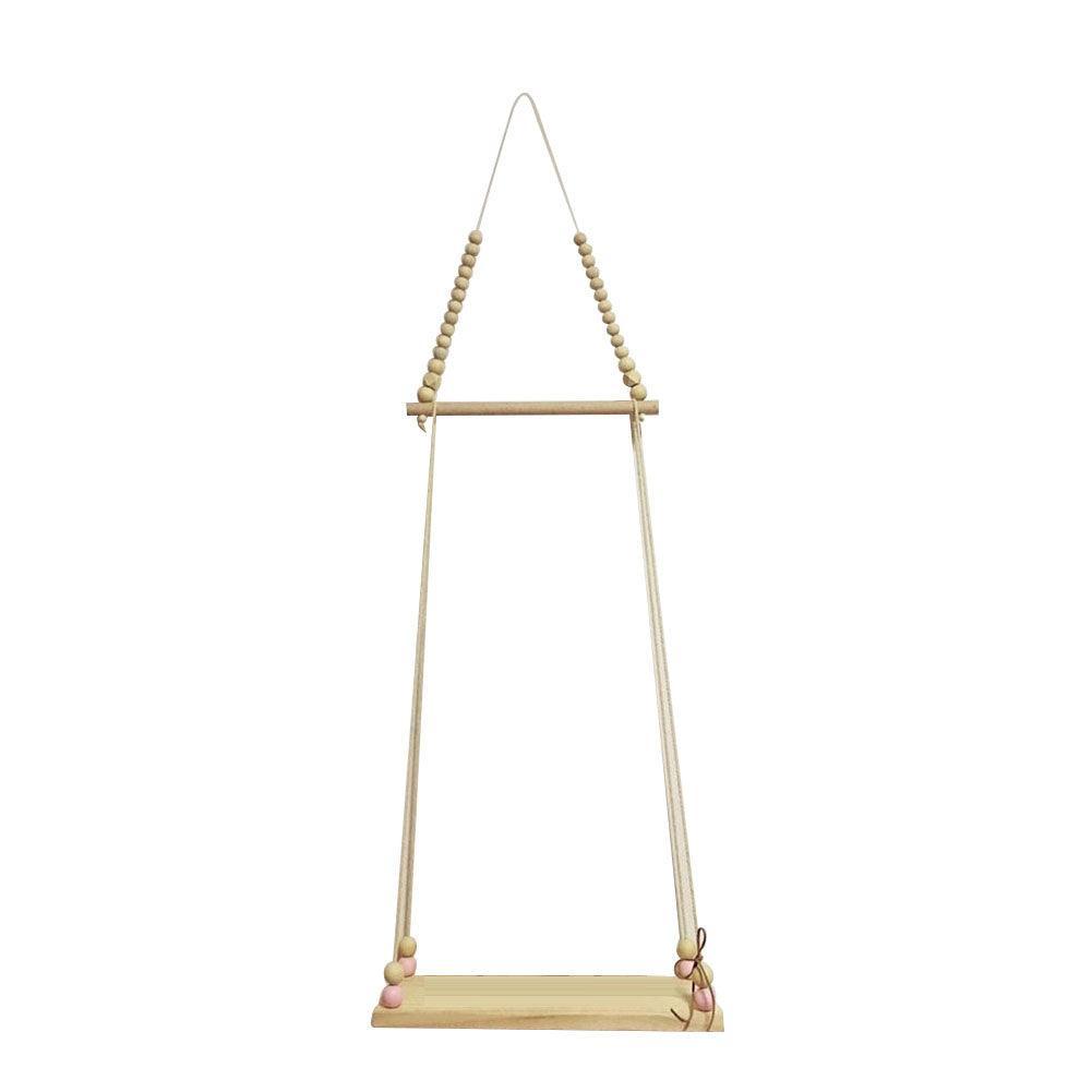 Lisslune | Nordic inspired wooden bead swing shelf organizer for children's room