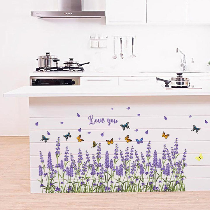 Lisslune | Lavender Butterfly PVC Wall Art Sticker for Elegant Home Decor